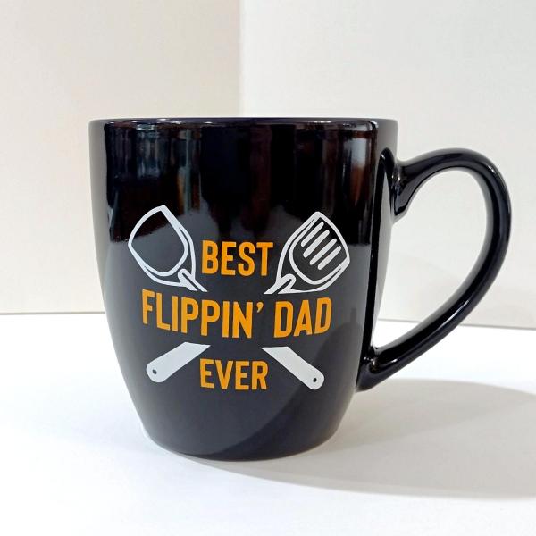 Vintage Best Flippin Dad Ever Oversized Coffee Tea Mug, Barbeque Fathers Day Gift