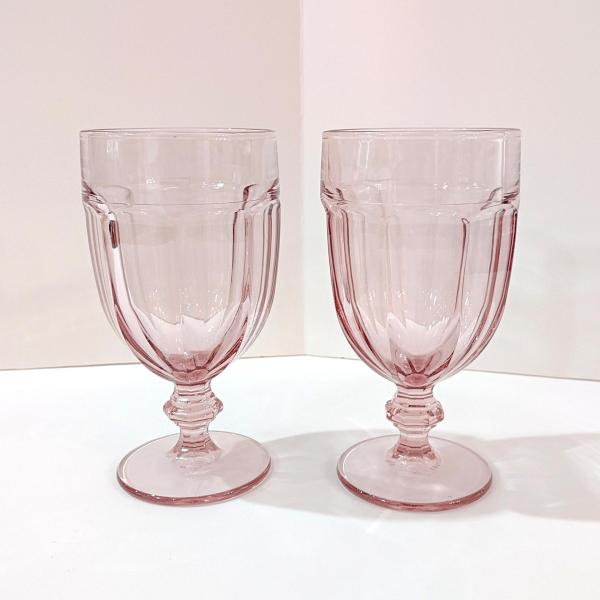Vintage Pink Libbey Gibraltar Iced Tea Glasses, Set of 2, Duratuff Heavy Glassware
