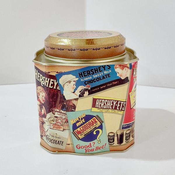 Vintage Hershey Chocolate 1995 Vintage Edition #3 Decorative Tin, Retro Metal Storage Container
