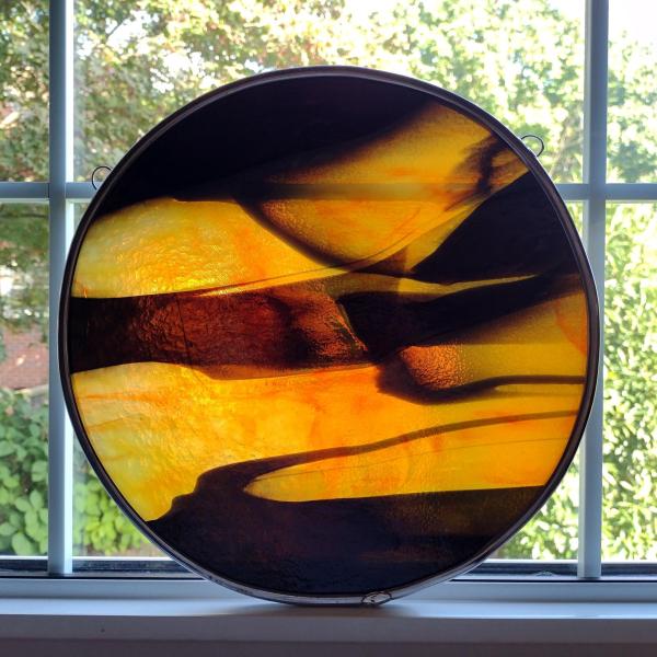 Orange and Black Stained Glass Full Moon