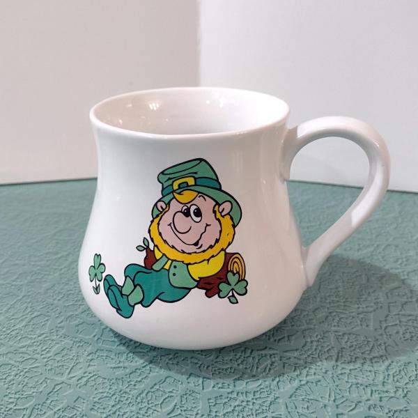Vintage Kiss Me I'm Irish Coffee Mug, Leprechaun St. Patrick's Day Gift