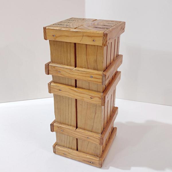 Vintage Wooden Rectangular Tall 10 Slot Knife Block, Knife Holder Storage