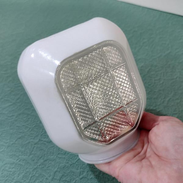 Vintage Square Art Deco White Glass Globe Light Cover, Sconce Shade, MCM Bathroom or Porch Light Shade