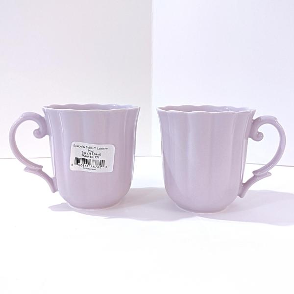 Vintage NEW Lenox Everyday Solids Lavender Mugs, Set of 2