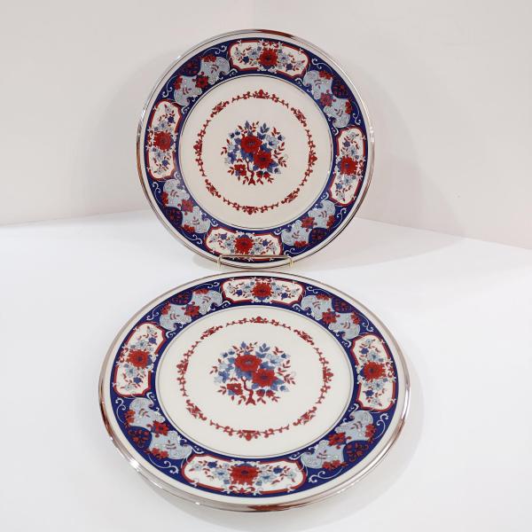 Vintage Lenox Interlude Porcelain Dinner Plates, Set of Two