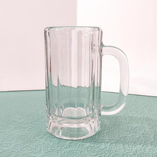 Vintage Libbey Heavy Weight Paneled Beer Mug, 16 Ounce Clear Glass Mug
