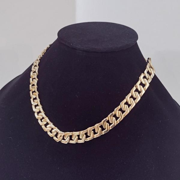 Vintage Gold Toned 18 Inch Flat Large Cuban Link Chain Necklace