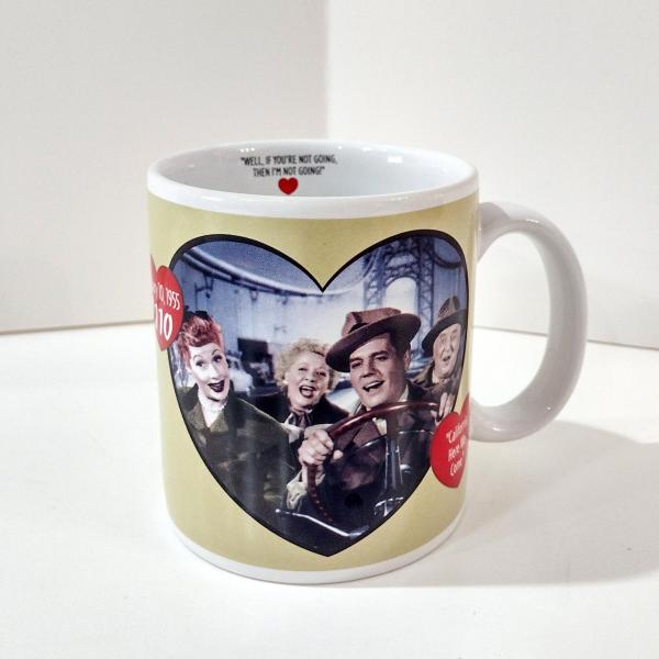 Vintage 50th Anniversary I Love Lucy Coffee Tea Mug, Episode 110 California Here We Come