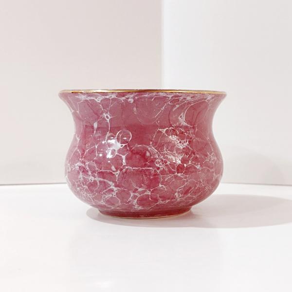 Vintage Ceramic Pink Marble Glaze Small Planter Pot