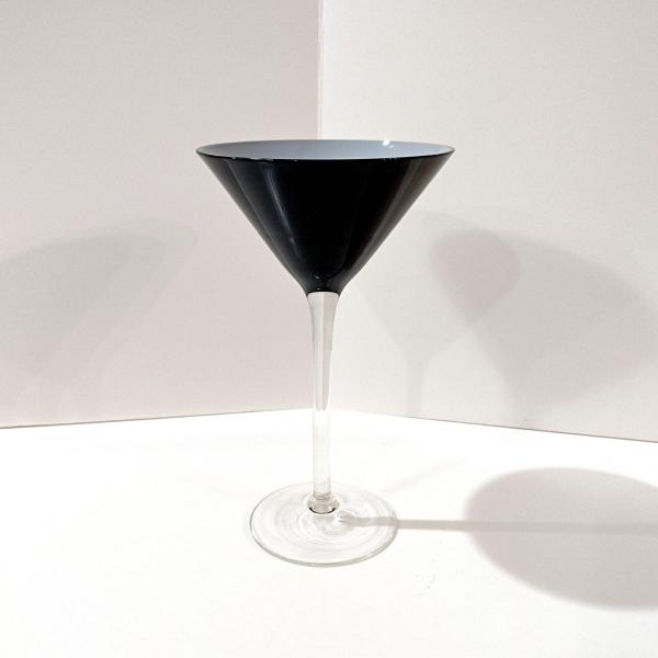 Vintage Black and White Martini Cocktail Glass