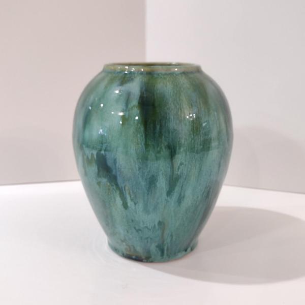 Vintage McCoy Green Onyx Ceramic Vase, 1930's Mccoy Pottery