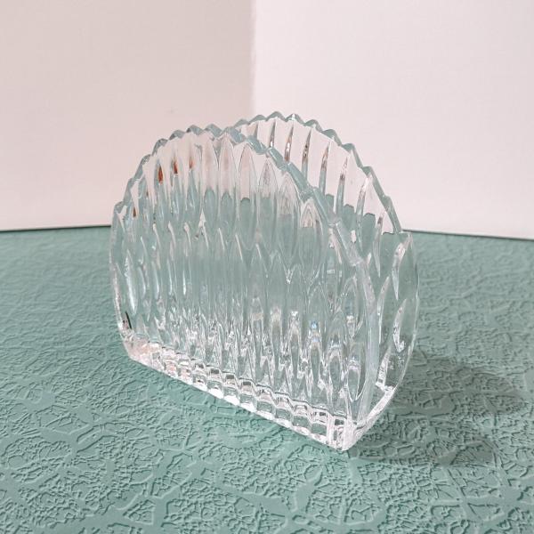 Vintage Princess House Royal Highlights Crystal Napkin Holder, Letter Desk Organizer