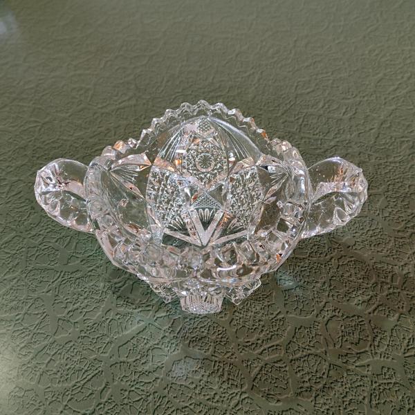 Vintage Antique Imperial Nucut Glass Sugar Bowl