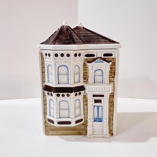Vintage Otagari 1980 Town Row House Ceramic Cannister, House Cookie Jar