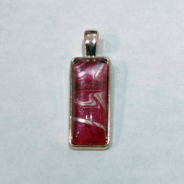 Painted Pendant, Red and Silver