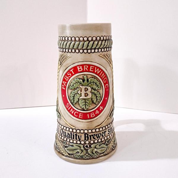 Vintage Pabst Brewing Company Since 1844 Ceramic Beer Mug, Ceramarte Brazil Collectible Beer Stein