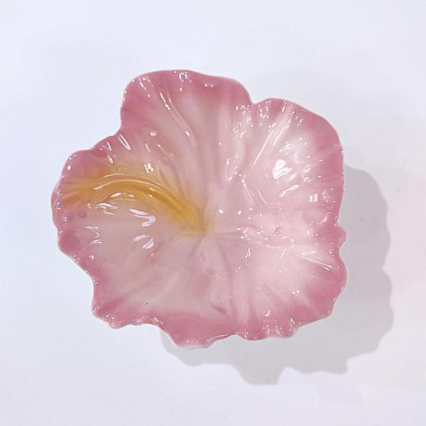 Hibiscus Porcelain Flower Bowl, Hawaiian Ceramic Flower Dish