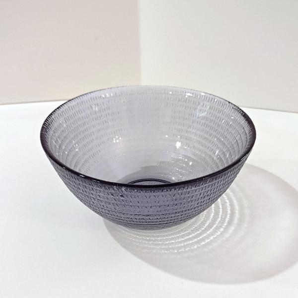 Vintage Purple Textured Glass Bowl, Deep Noodle Bowl