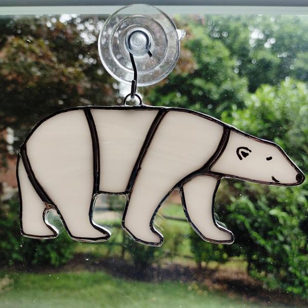 Stained Glass Polar Bear Suncatcher / Tree Ornament