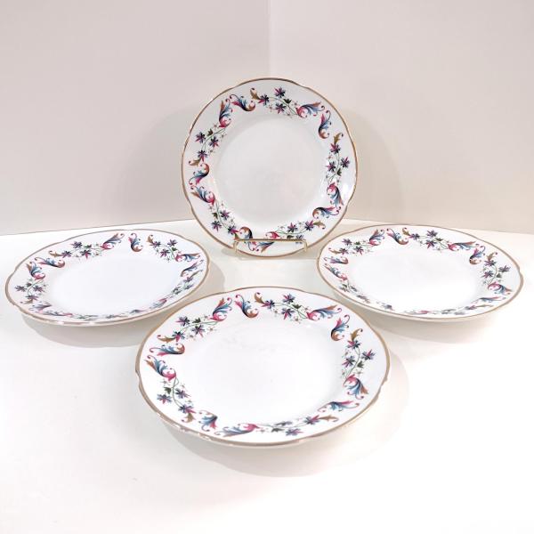Vintage Royal Tara Raphoe Salad Plates, Set of Four, Irish Bone China