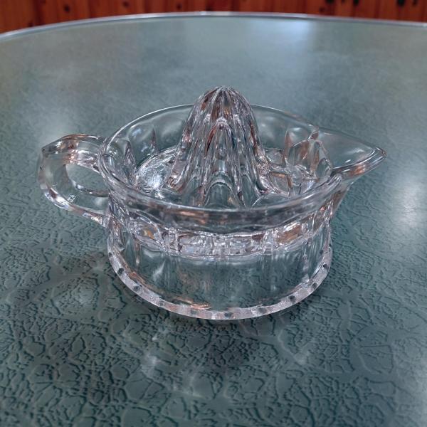 Antique Cambridge Clear Glass Juicer Reamer, AJ Bennet Juice Extractor,  EAPG Vaseline Glass