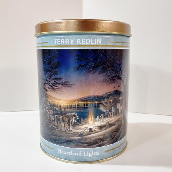 Vintage Terry Redlin Heartland Lights Cylindrical Tin Storage Container