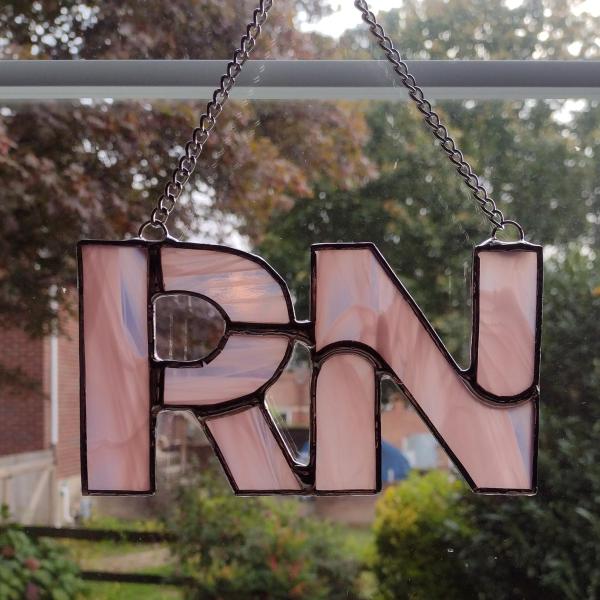 RN Nurse Stained Glass Suncatcher, Custom Colors Available