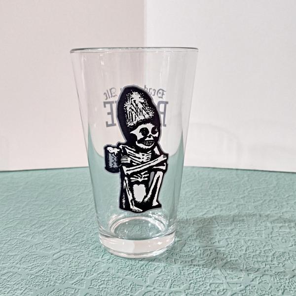 Vintage Rogue Brewery Dead Guy Ale Pint Beer Glass, Skeleton Beer Glass