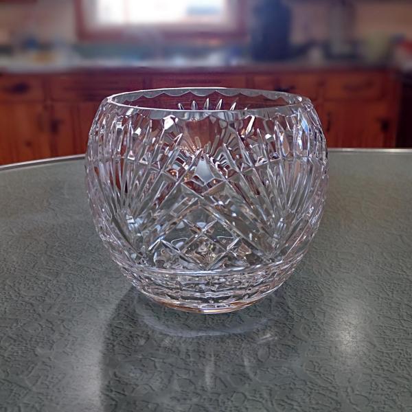 Vintage Lead Crystal Rose Bowl, Crystal Flower Vase