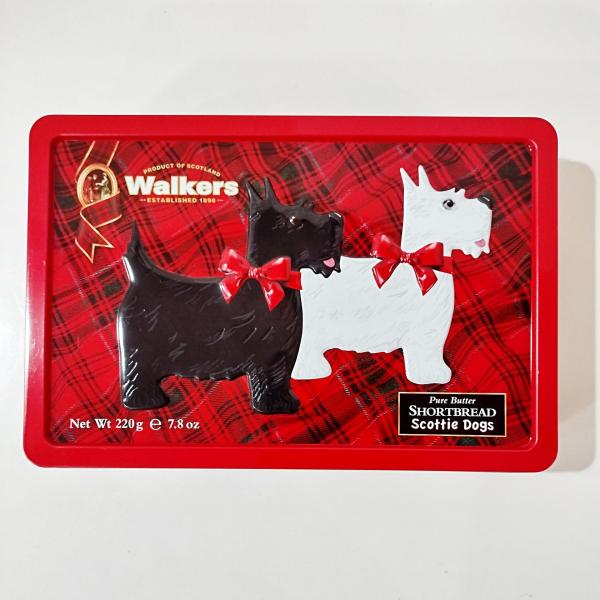 Walkers Shortbread Scottie Dogs Tin Box, Scotland Storage Tin