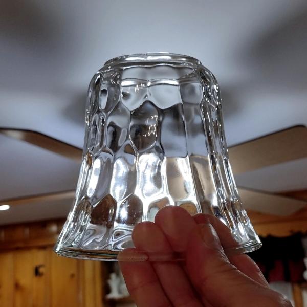 Vintage Art Deco Style Thumbprint Glass Lamp Shade, Pendant Lamp Shade, Sconce Glass Shade