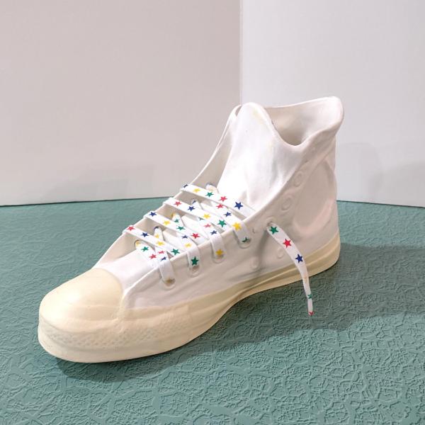 Vintage Ceramic Tennis Shoe Sneaker Planter Pot, Hightop Shoe Holder