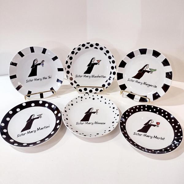 Vintage Jill Seale Whimsical Collection Sister Mary Nun Appetizer Cocktail Plates, Set of 6