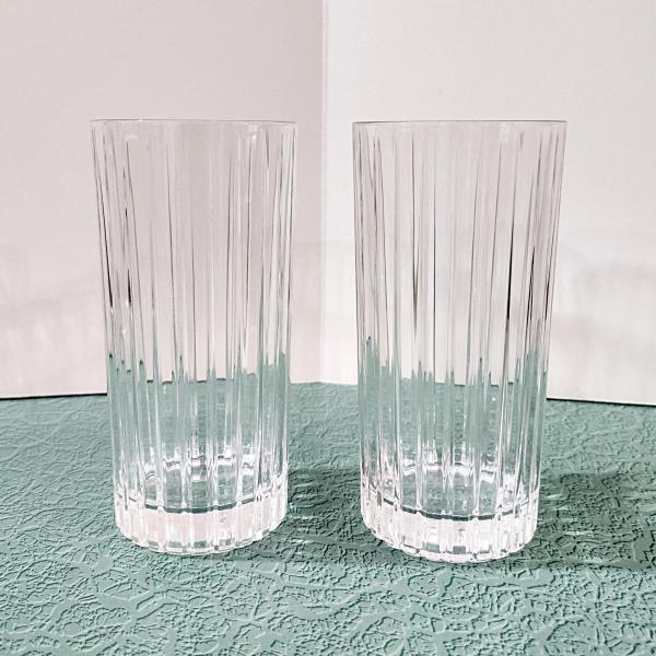 Vintage Royal Crystal Rock Solaris Highball Tumblers, Set of Two, Italian Crystal Drinking Glasses