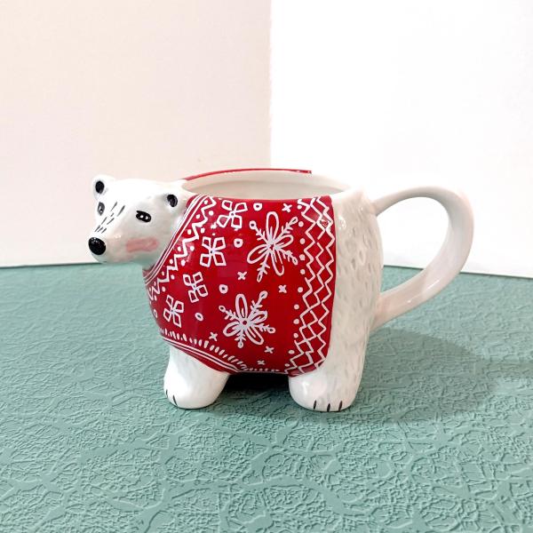 Tag Polar Bear Red Sweater Ceramic Mug, Oversized 16 Ounce Holiday Christmas Coffee Tea Hot Chocolate Mug