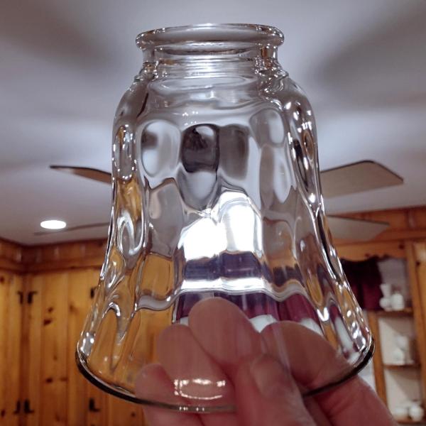 Vintage Art Deco Style Thumbprint Glass Lamp Shade, Pendant Lamp Shade, Sconce Glass Shade