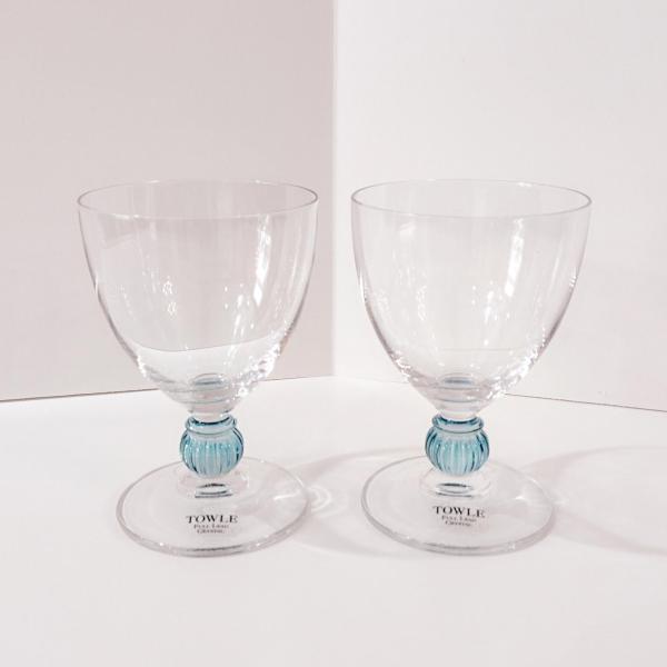 Vintage NEW Towle Crystal Wine Glasses, Set of Two, Towle TOC15 Pattern