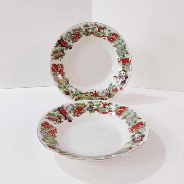 Vintage Marine Foundation Toys for Tots Coupe Soup Salad Bowls, Set of Two