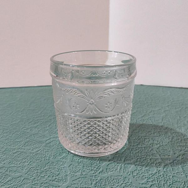 Vintage Crystal Clear Industries Trellis Low Ball Glass
