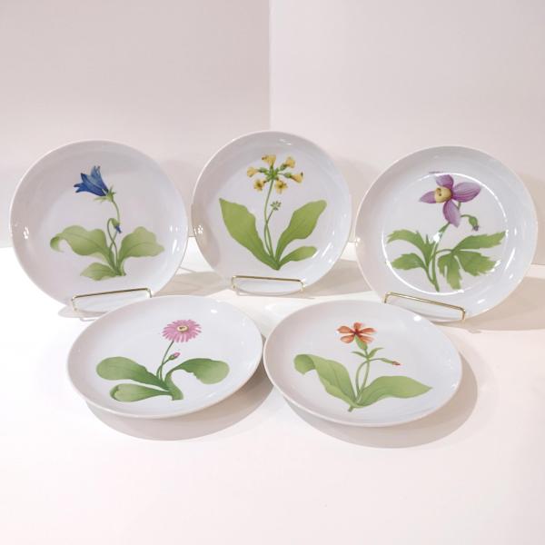Vintage Toscany Tuileries Salad Luncheon Plates, Set of Five, Floral Decorative Plates