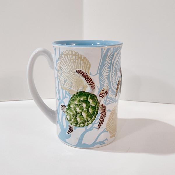 Sea Turtle Ceramic Coffee Tea Mug, Hawaiian Island Heritage Turtle Mug