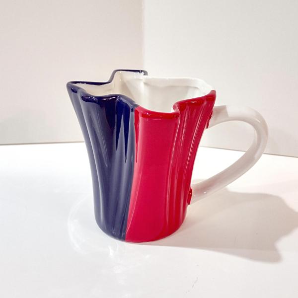 Vintage Texas Shaped Coffee Tea Mug, Red White and Blue Texas State Ceramic Mug, Small Patriotic Cactus Planter Pot