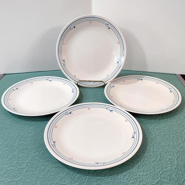 Corelle Country Violets Salad Plates, Set of Four, 8.5 Inch Corning Corelle Plates, Dessert Tapas Plates