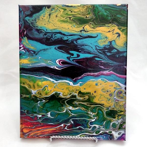 Lava Waves Original Acrylic Abstract Painting, 8" x 10" on Canvas