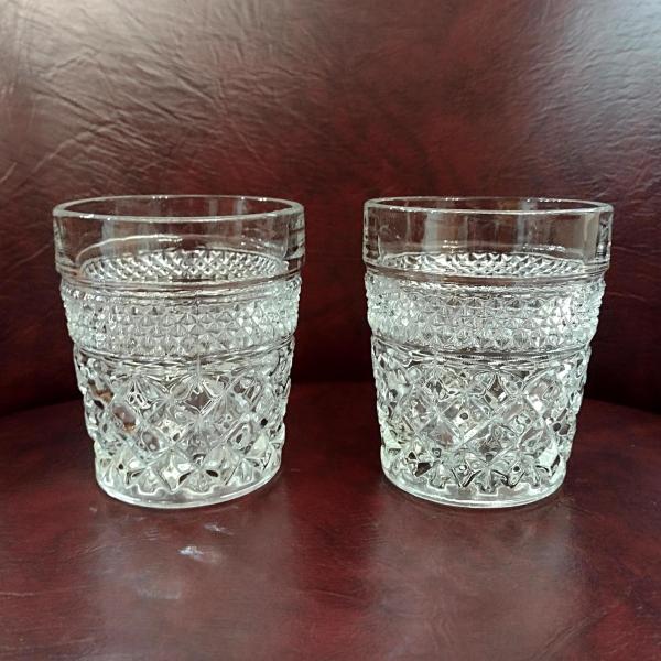 Vintage Anchor Hocking Wexford Old Fashioned Lowball Whiskey Glasses, Set of Two