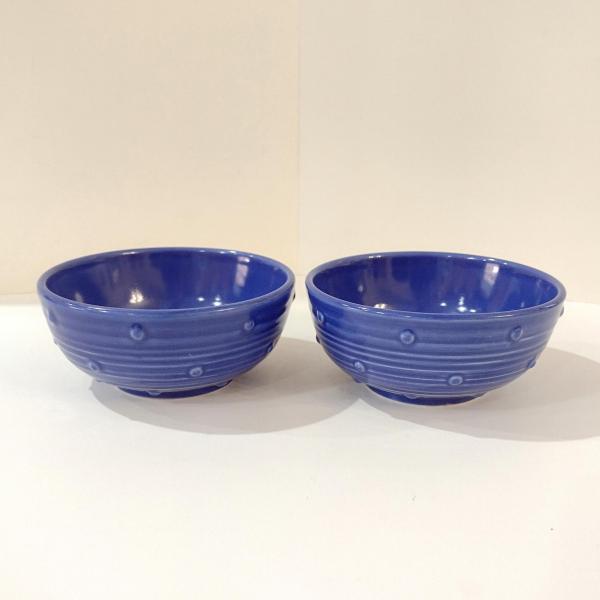 Vintage Pfaltzgraff Wyngate Blue Cereal Soup Bowls, Set of Two