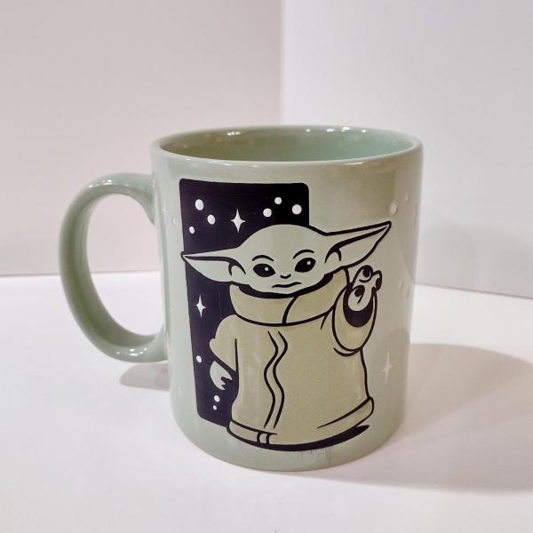 Vintage Baby Yoda Green Ceramic Coffee Tea Mug, Star Wars Oversized 20 Ounce Mug