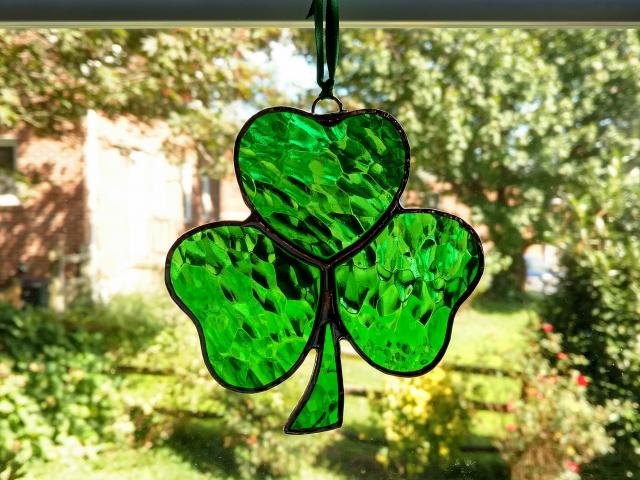 Shamrock Stained Glass Suncatcher