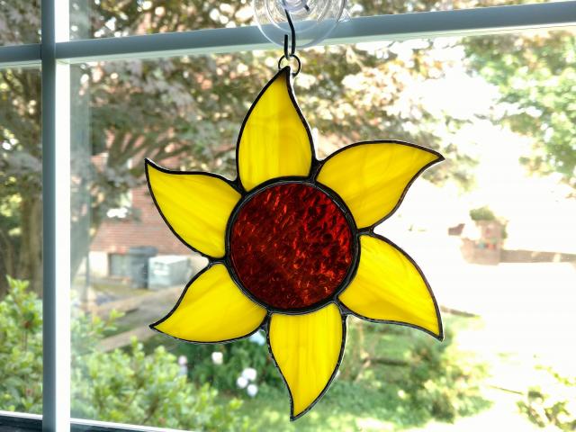 Stained Glass Sunflower Suncatcher