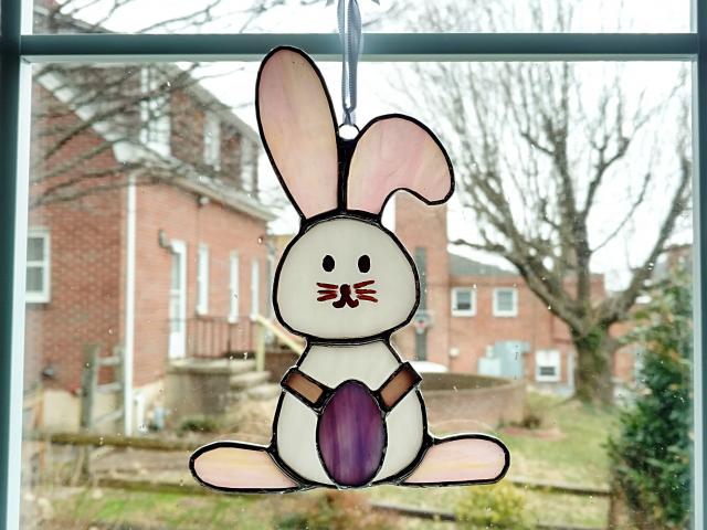 Easter Bunny Stained Glass Suncatcher